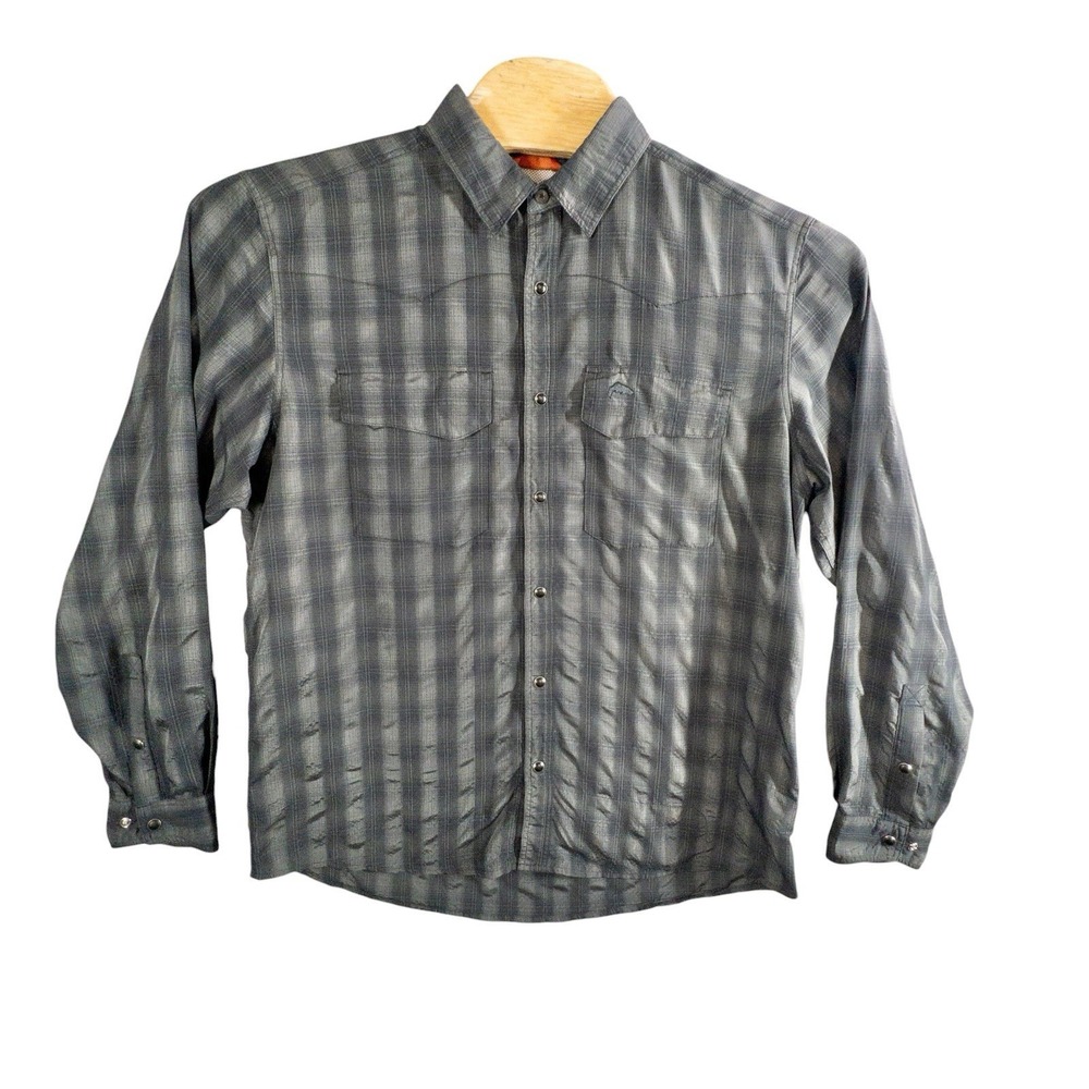 Simms Fly Fishing Pearl Snap Shirt Mens Large Lake Outdoor Gorpcore Boating